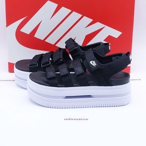 NEW Nike Icon Classic Platform Sandals DH0224-001 Black/White